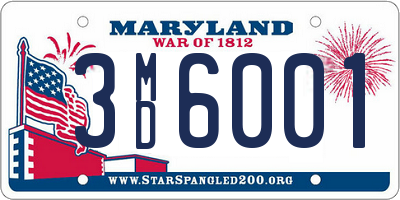 MD license plate 3MD6001