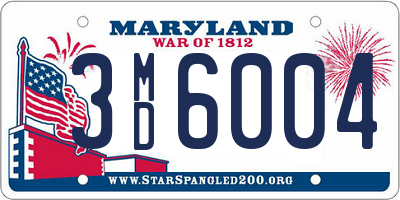 MD license plate 3MD6004