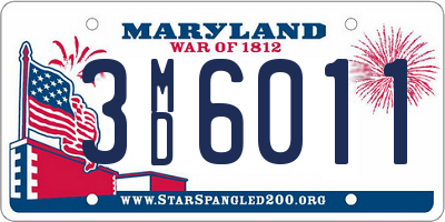 MD license plate 3MD6011