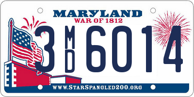 MD license plate 3MD6014