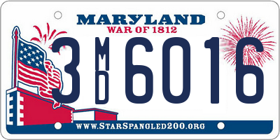 MD license plate 3MD6016