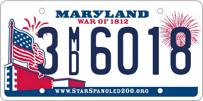 MD license plate 3MD6018