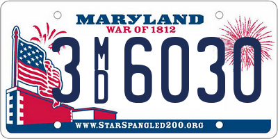 MD license plate 3MD6030