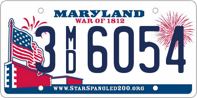 MD license plate 3MD6054
