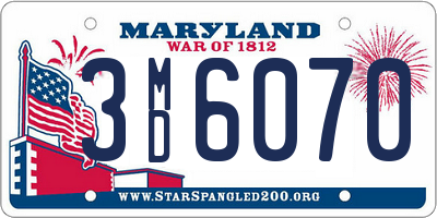 MD license plate 3MD6070