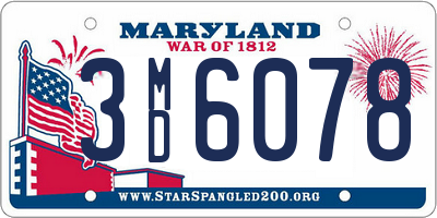MD license plate 3MD6078