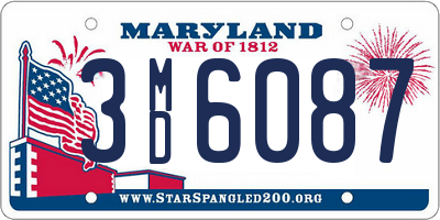 MD license plate 3MD6087