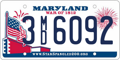 MD license plate 3MD6092