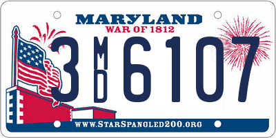 MD license plate 3MD6107