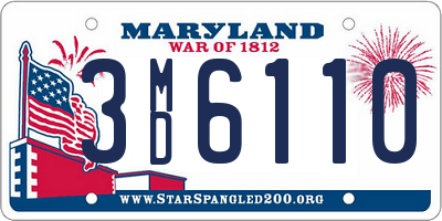 MD license plate 3MD6110