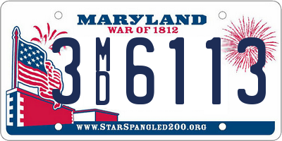 MD license plate 3MD6113