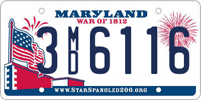 MD license plate 3MD6116