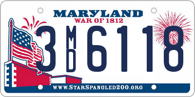 MD license plate 3MD6118