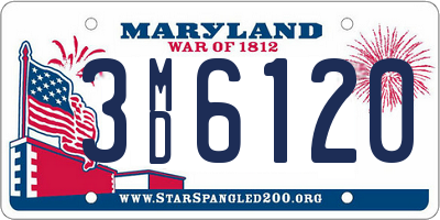 MD license plate 3MD6120