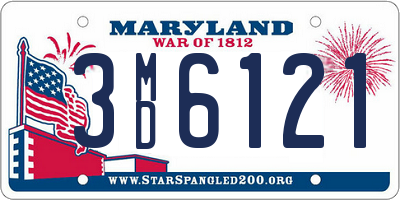 MD license plate 3MD6121