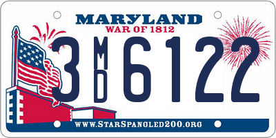 MD license plate 3MD6122