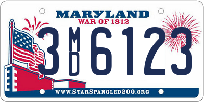 MD license plate 3MD6123