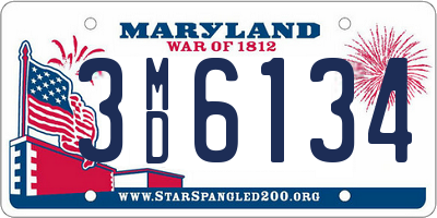 MD license plate 3MD6134