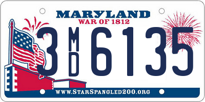 MD license plate 3MD6135