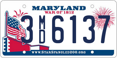 MD license plate 3MD6137