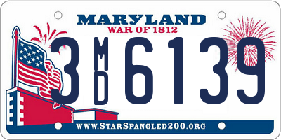 MD license plate 3MD6139