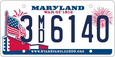 MD license plate 3MD6140