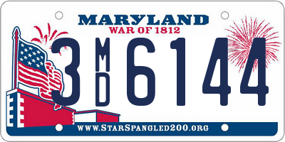 MD license plate 3MD6144