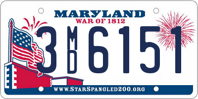 MD license plate 3MD6151