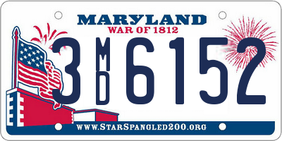 MD license plate 3MD6152