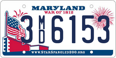 MD license plate 3MD6153