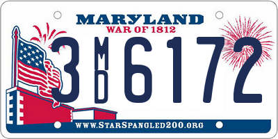 MD license plate 3MD6172