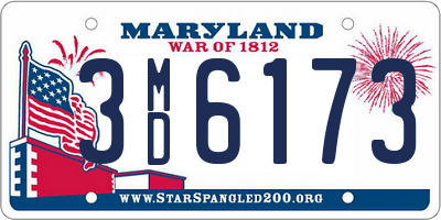 MD license plate 3MD6173