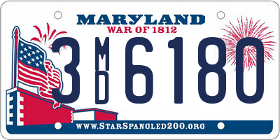 MD license plate 3MD6180