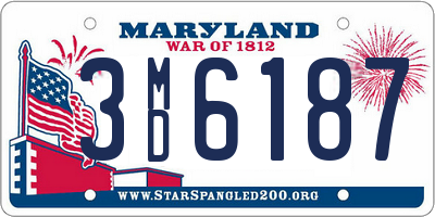 MD license plate 3MD6187