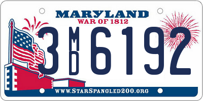 MD license plate 3MD6192