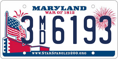 MD license plate 3MD6193