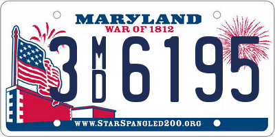 MD license plate 3MD6195