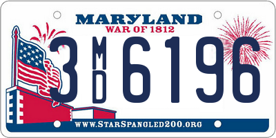 MD license plate 3MD6196