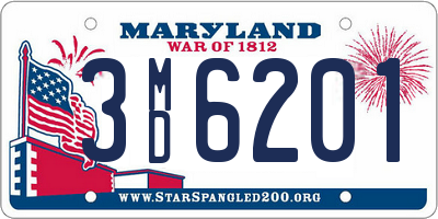 MD license plate 3MD6201