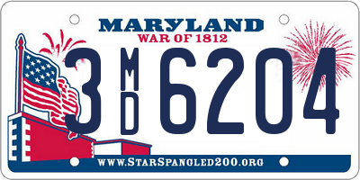 MD license plate 3MD6204