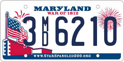 MD license plate 3MD6210