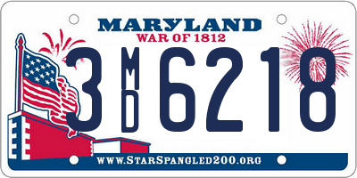 MD license plate 3MD6218