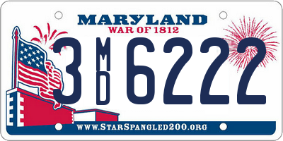 MD license plate 3MD6222