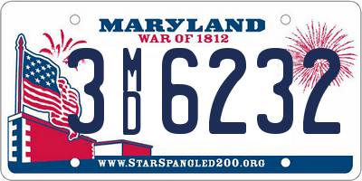 MD license plate 3MD6232