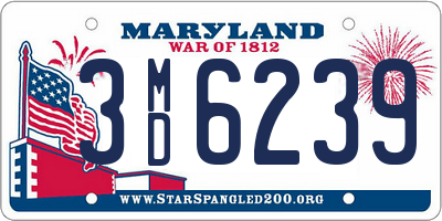 MD license plate 3MD6239