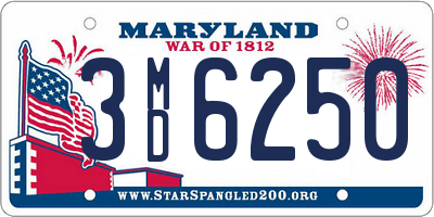 MD license plate 3MD6250