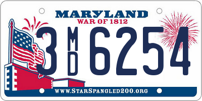 MD license plate 3MD6254