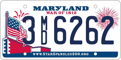 MD license plate 3MD6262