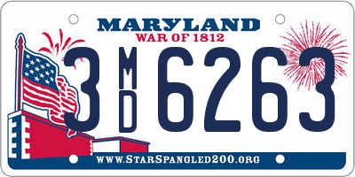 MD license plate 3MD6263