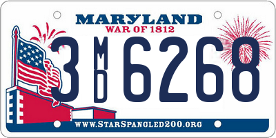 MD license plate 3MD6268